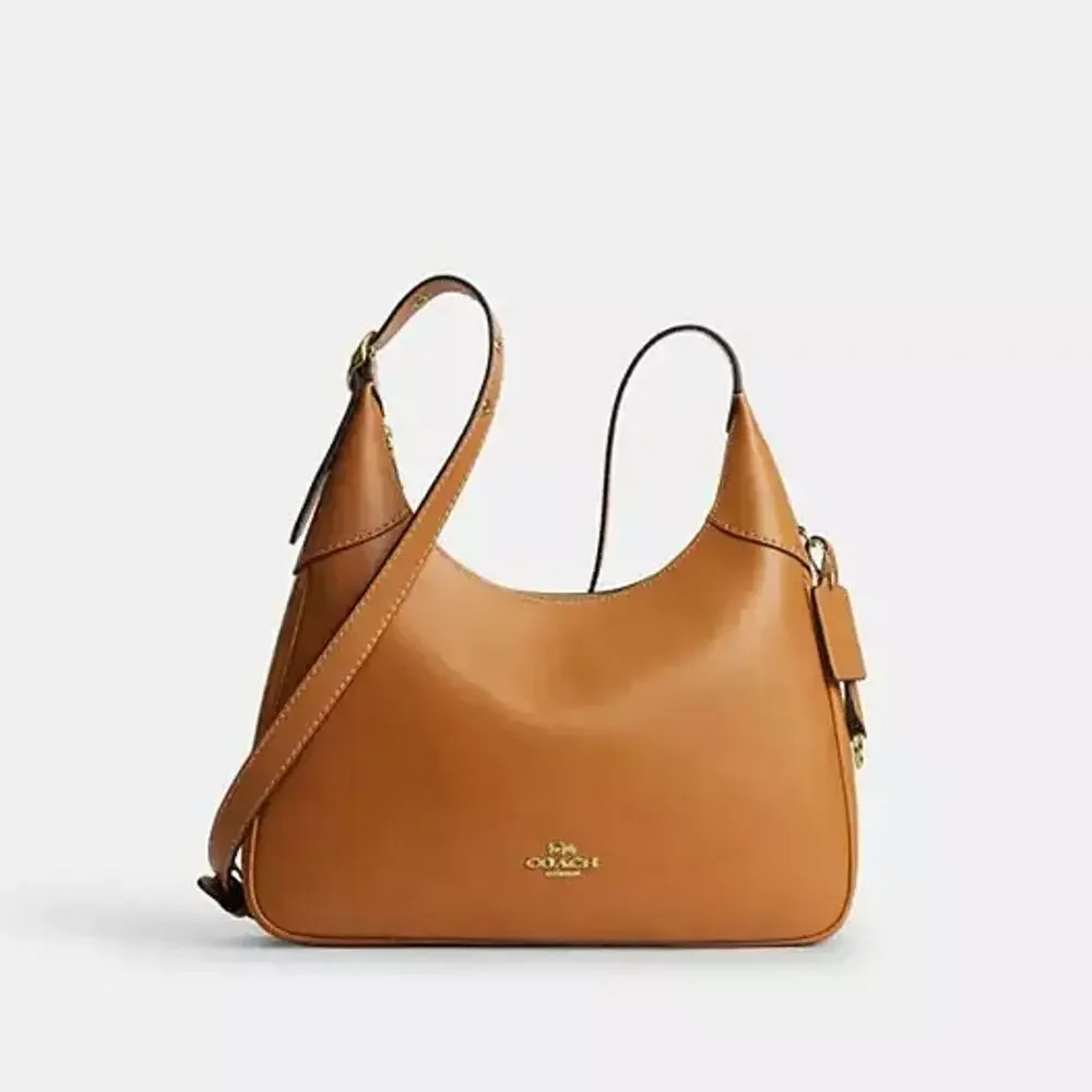 NEW‼️Coach Ella Shoulder Bag  CCE48 smooth leather/Gold/Brown